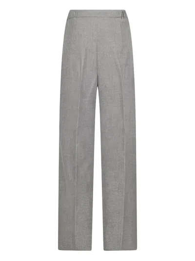 Max Mara Pleated Drawstring Trousers In Gray