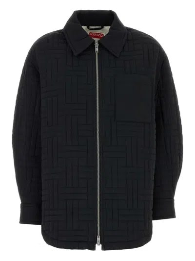Kenzo Quilted Long-sleeves Jacket In Black
