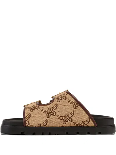 提花扣环开合凉鞋