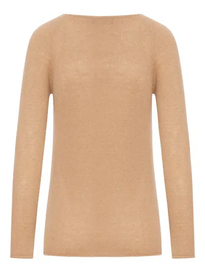 Roberto Collina Crew Neck Cashmere Sweater In Neutral
