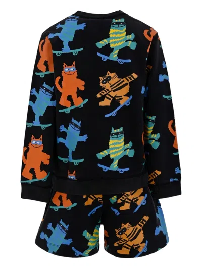 滑板小猫短裤套装