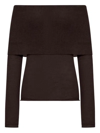 Roberto Collina Ribbed Boat Neck Sweater In Multi