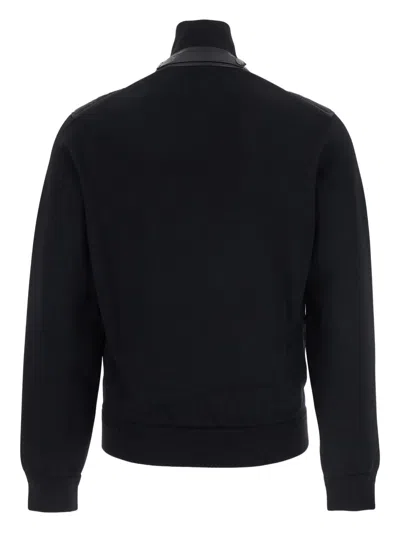 Tom Ford Light Nylon Merino Zip Through In Black