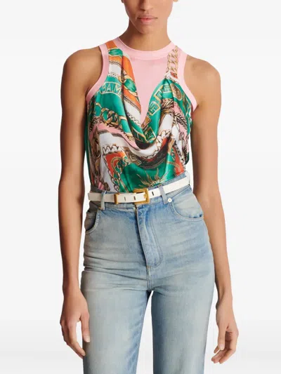 Balmain Anthem Narrow Leather Belt In White