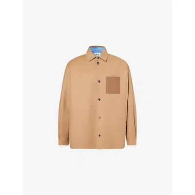 Loewe Camel-colored Virgin Wool And Cashmere Jacket-shirt Men In Multi