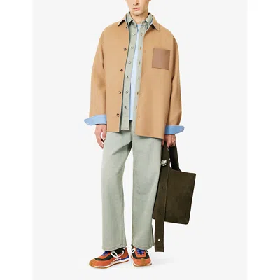 Loewe Camel-colored Virgin Wool And Cashmere Jacket-shirt Men In Multi