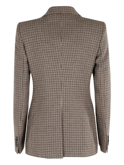 Tagliatore Houndstooth Pattern Jacket In Gray