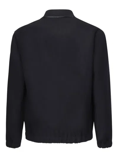 Eleventy Zip-fastening Wool Jacket In Blue