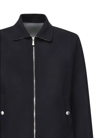 Eleventy Zip-fastening Wool Jacket In Blue