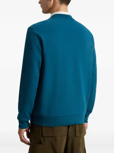 Woolrich Logo Interlock Crew-neck Sweater In Blue