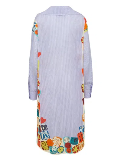 Dsquared2 Cotton Midi Dress In Blue