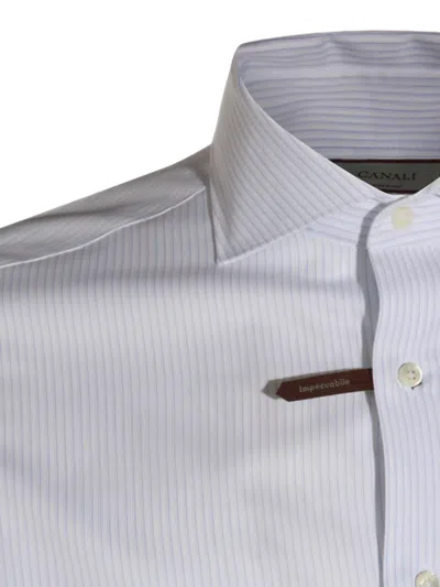 条纹纽扣开合衬衫