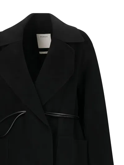 Sportmax Black Abbot Coat In Black