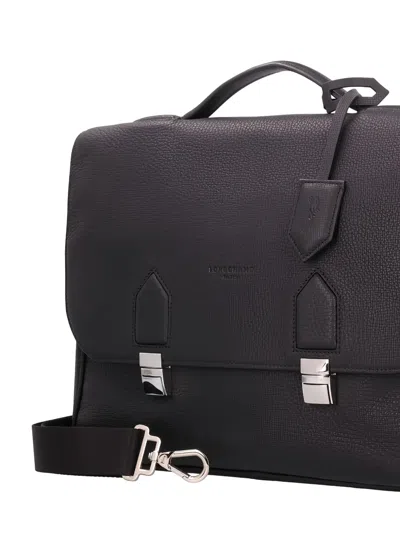 Longchamp Ulysse Leather Briefcase In Black