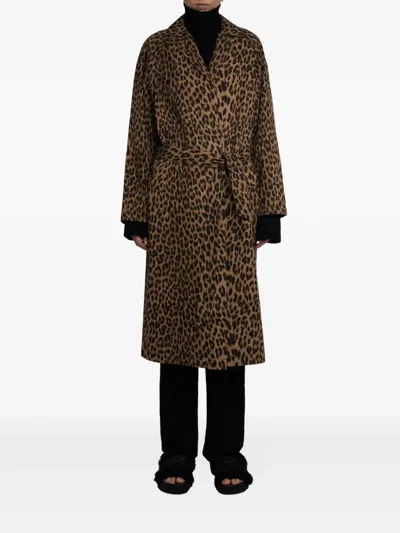 Zadig & Voltaire Womens Daim Mentle Leopard-print Cotton Coat In Brown