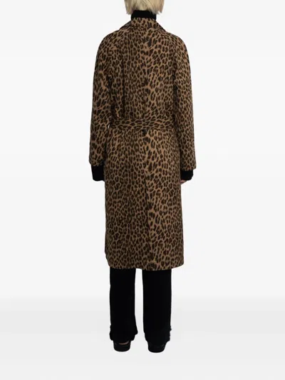 Zadig & Voltaire Womens Daim Mentle Leopard-print Cotton Coat In Brown