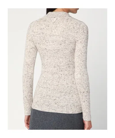 Prada Long Sleeve Sweater In Neutral