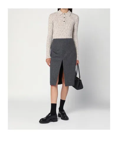 Prada Long Sleeve Sweater In Neutral