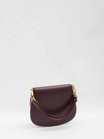 Saint Laurent Voltaire Mini Leather Shoulder Bag In Burgundy