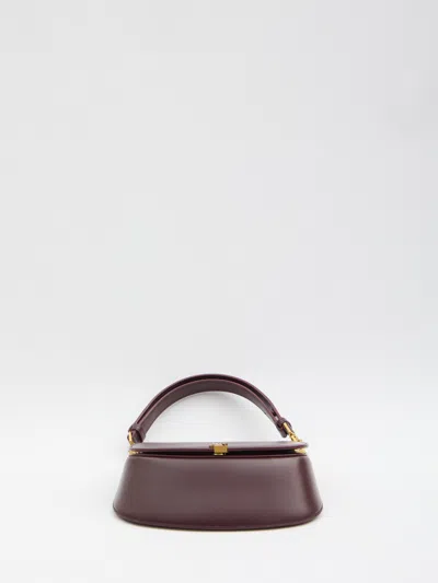 Saint Laurent Voltaire Mini Leather Shoulder Bag In Burgundy