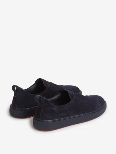 Santoni Suede Sneakers In Black