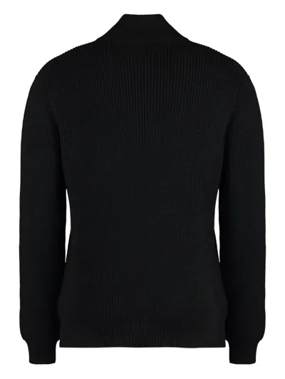 Moorer Cloud Turtleneck Wool Pullover In Black