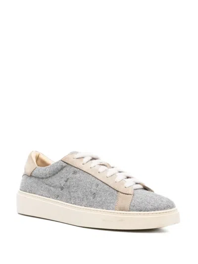 Eleventy Wool-blend Trainers In Gray