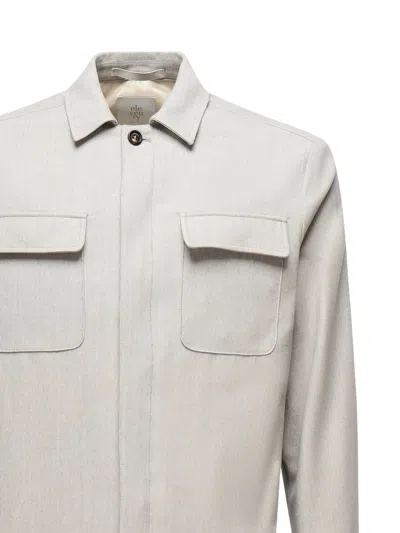 Eleventy Double-pocket Shirt Jacket In Gray