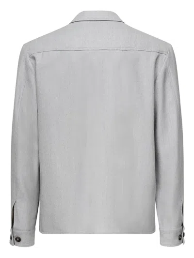 Eleventy Double-pocket Button-front Jacket In Gray