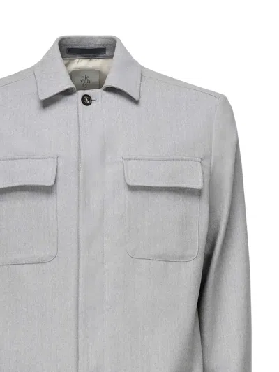 Eleventy Double-pocket Button-front Jacket In Gray