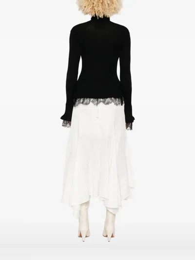 Ermanno Scervino Long Sleeve Turtle-neck Sweater In Black