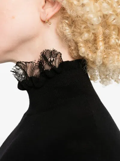 Ermanno Scervino Long Sleeve Turtle-neck Sweater In Black