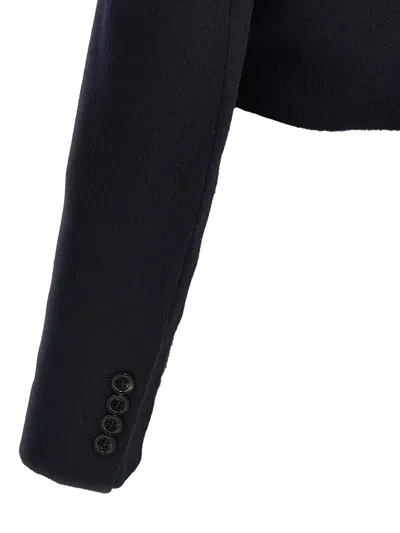 Max Mara Tie-front Notched-lapel Jacket In Blue