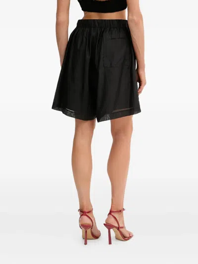 Pinko Bermuda Shorts With Back Pocket And Elasticized Waist In Black