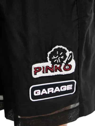 Pinko Bermuda Shorts With Back Pocket And Elasticized Waist In Black