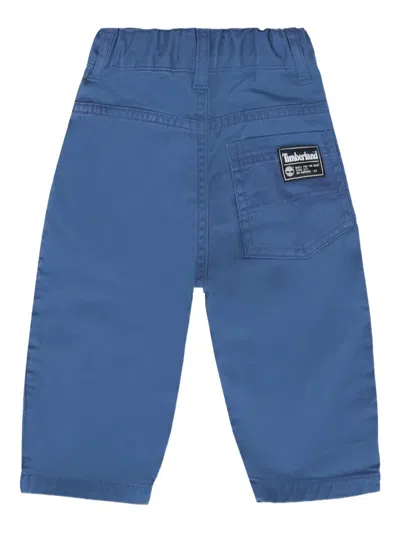 Timberland Blue Trousers For Baby Boy With Patch In Blue