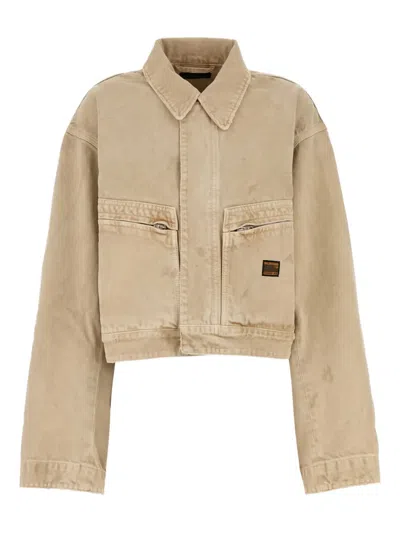 Balenciaga Women Workwear Crop Jacket In Neutral