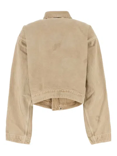 Balenciaga Women Workwear Crop Jacket In Neutral