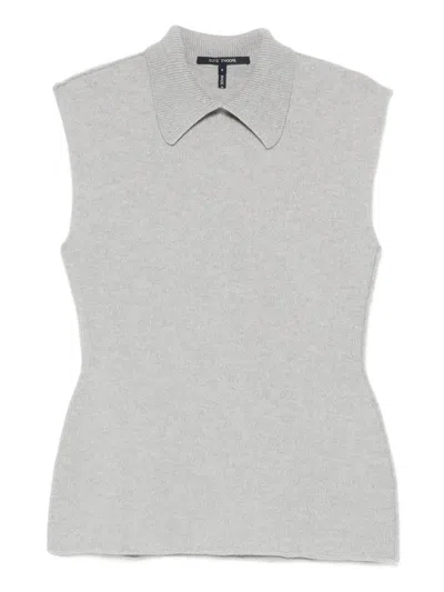 Sofie D'hoore May Sleeveless Collared Top In Gray