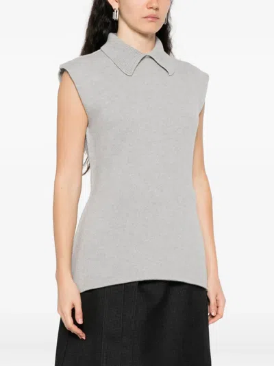 Sofie D'hoore May Sleeveless Collared Top In Gray