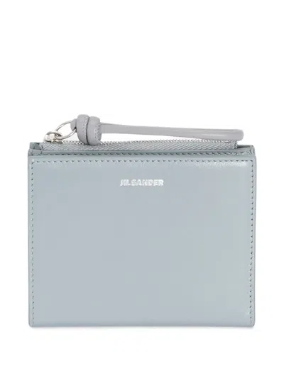 Jil Sander Giro Leather Wallet In Blue