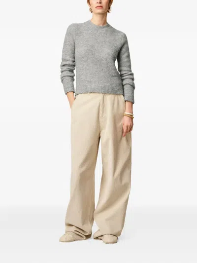 Ami Alexandre Mattiussi Wide-leg Jeans With Pockets And Belt Loops In Neutral