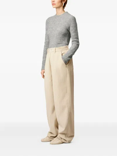Ami Alexandre Mattiussi Wide-leg Jeans With Pockets And Belt Loops In Neutral