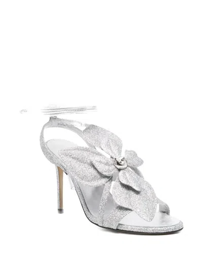 Mach&mach Orchid 95 Glitter Sandals In Silver