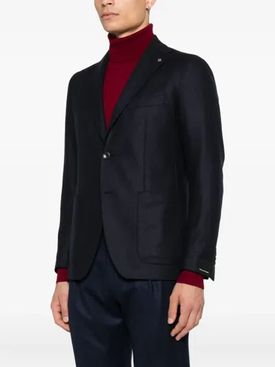 Tagliatore Patch-pocket Two-button Jacket In Black