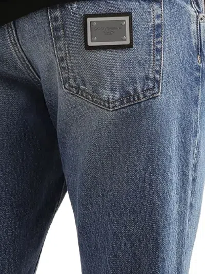 Dolce & Gabbana Distressed Denim Jeans In Blue
