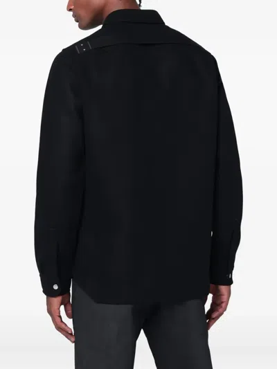 Rick Owens Black Wool Flannel Shirt In Black