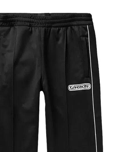 Givenchy Side-stripe Logo-patch Sweatpants In Black