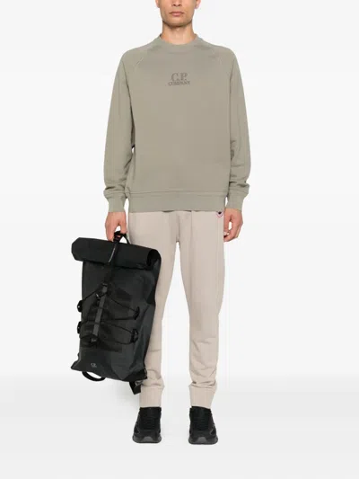 C.p. Company C.p.company Sweatshirt With Embroidered Logo In Green