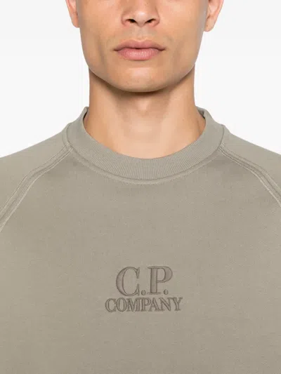 C.p. Company C.p.company Sweatshirt With Embroidered Logo In Green
